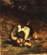 Honore  Daumier The Thieves and the Donkey Sweden oil painting reproduction